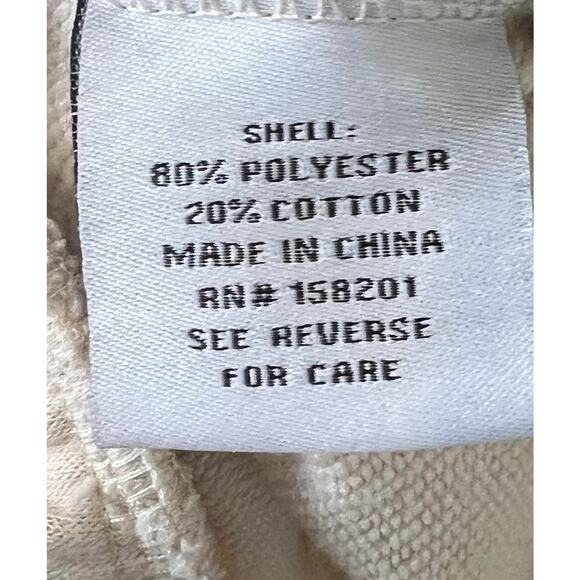 Lazy Sunday Cargo Jogger Sweatpants Women L Ivory Drawstring Waist Comfort - Picture 7 of 7